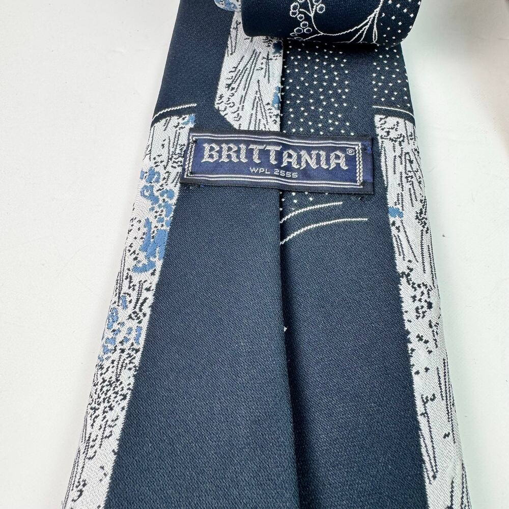 Vintage Novelty Necktie Lot of 3 Boxer Dog Floral Britannia Mens Ties Retro - Picture 2 of 3